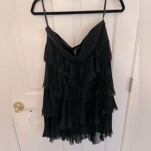 Diane von Furstenberg black tube too ruffled layers dress.  Size 12